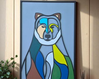 Rustic Bear Wood Wall Art: Cabin Decor, Nursery Art