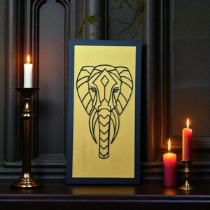 3D Geometric Elephant Wall Art, Modern Wooden Animal Decor, Minimalist Jungle Wall Hanging, Safari Nursery, Boho Living Room Art