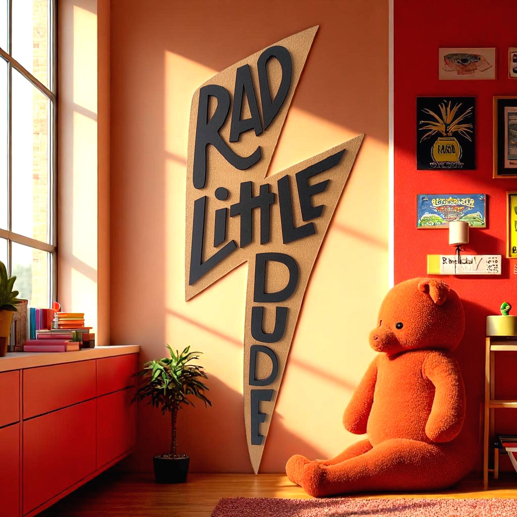 Rad Little Dude Wooden Sign: Hand-Painted Boys Room Decor