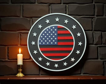 Rustic American Flag Wooden Wall Art: Patriotic USA Decor