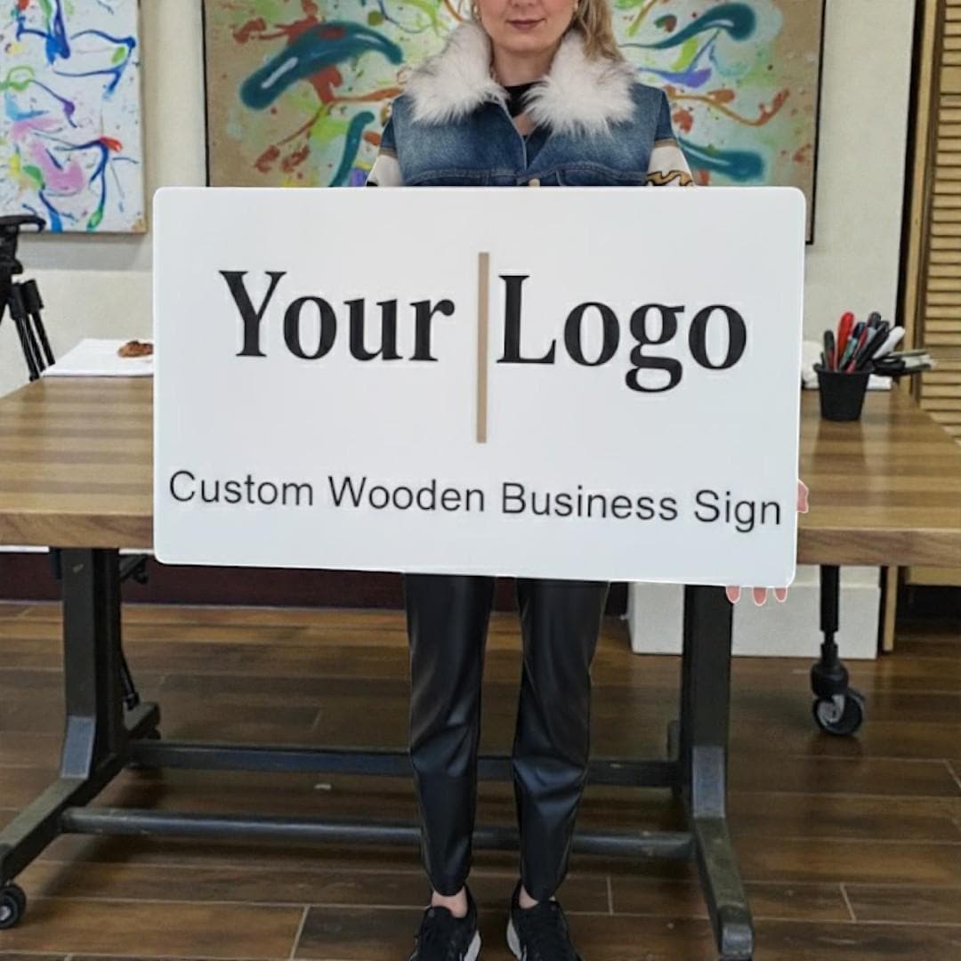Custom Wooden Business Sign, 3D Logo, Wooden Wall Art.