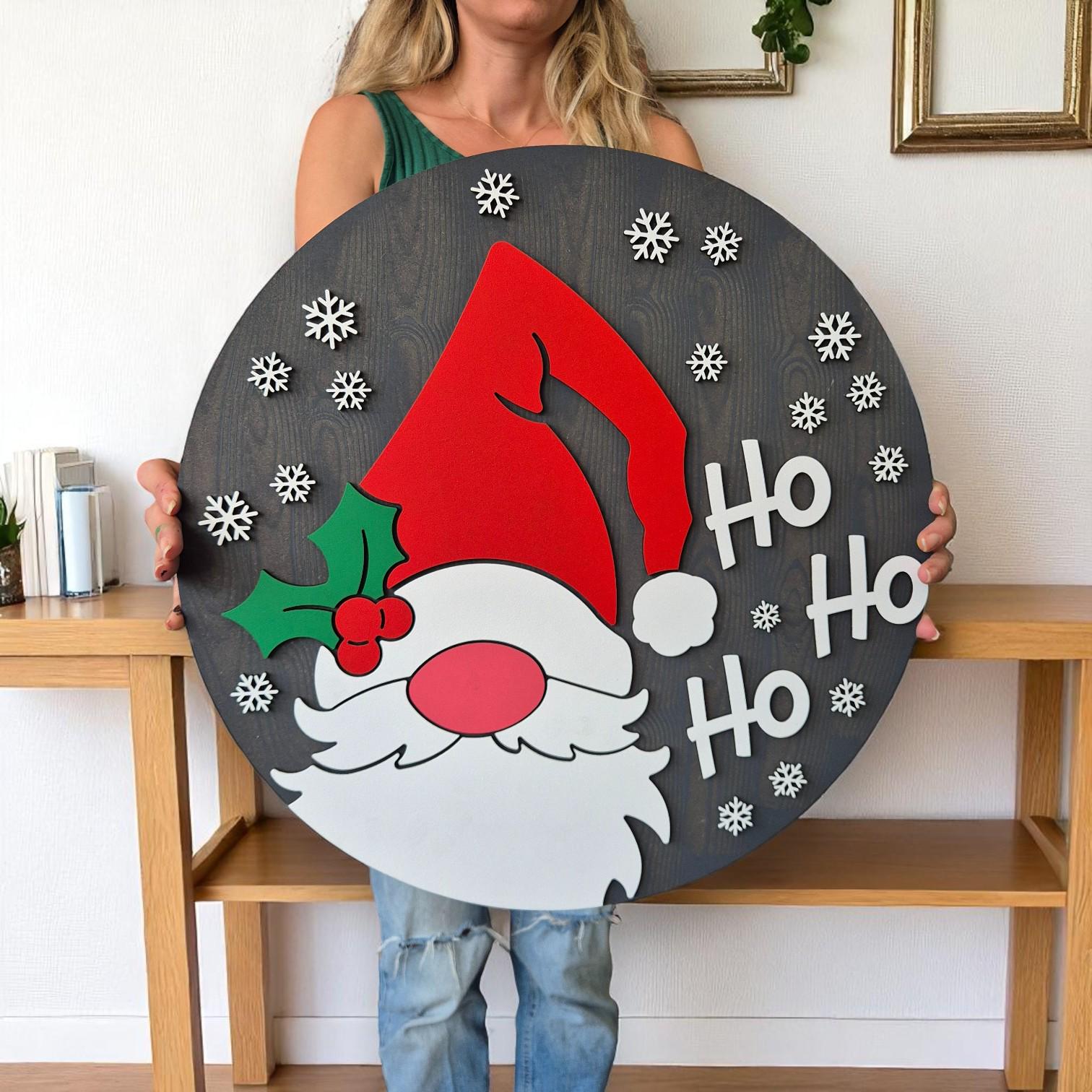 Rustic "Ho Ho Ho" Santa Wooden Sign | Wall Decor