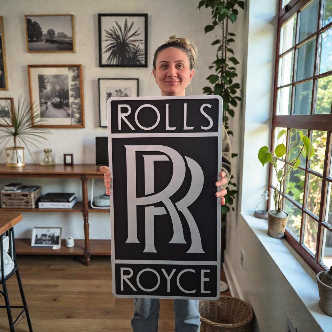 Rolls Royce Emblem Wooden Wall Art | 3D Laser Cut Garage Decor