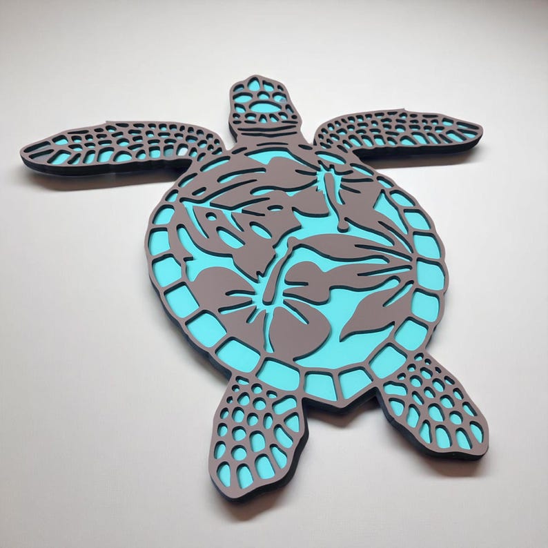 Laser-cut Wooden Sea Turtle Wall Art: Coastal Beach House Decor - Etsy