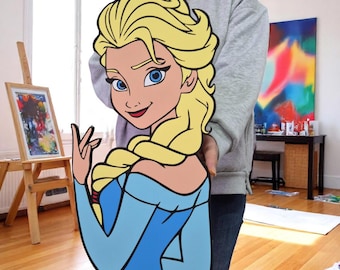 Customizable Elsa Inspired Wood Wall Art: Frozen Princess Decor