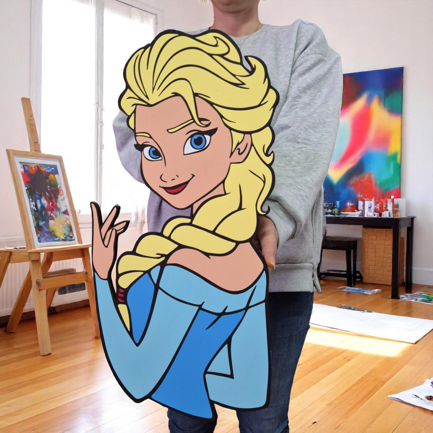 Customizable Elsa Inspired Wood Wall Art: Frozen Princess Decor