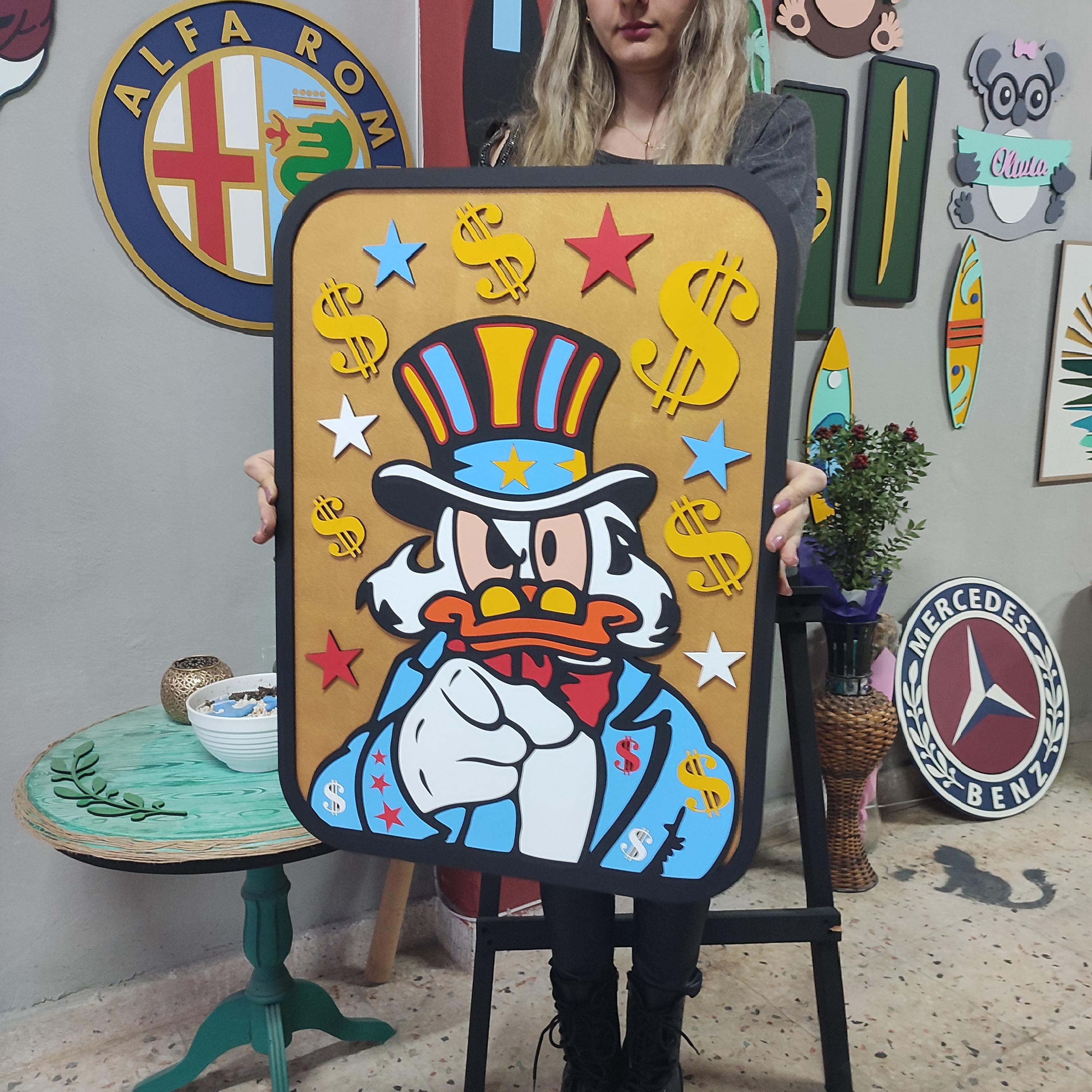 Hand-Painted Donald Duck Wooden Wall Art | Disney Decor