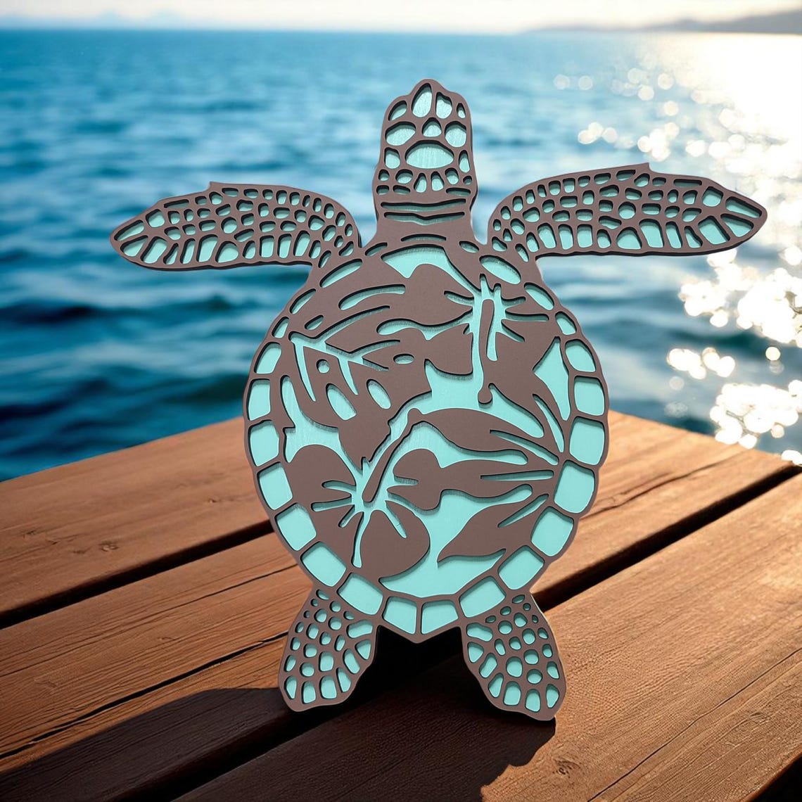 Laser-cut Wooden Sea Turtle Wall Art: Coastal Beach House Decor - Etsy