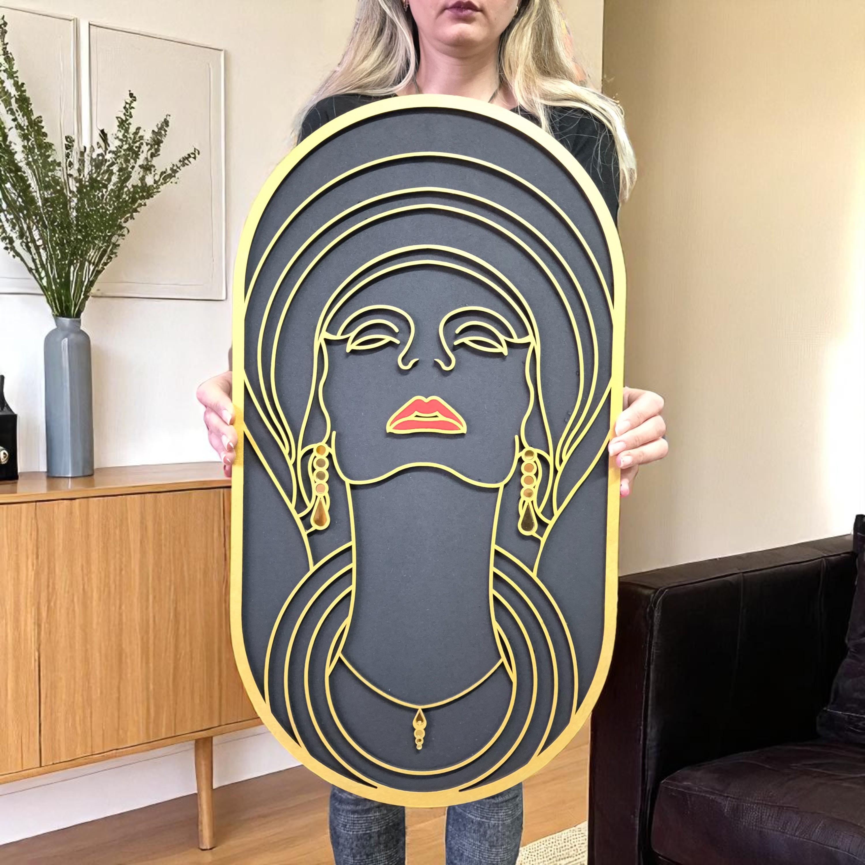 Elegant Woman Silhouette Wall Art: Modern Home Decor