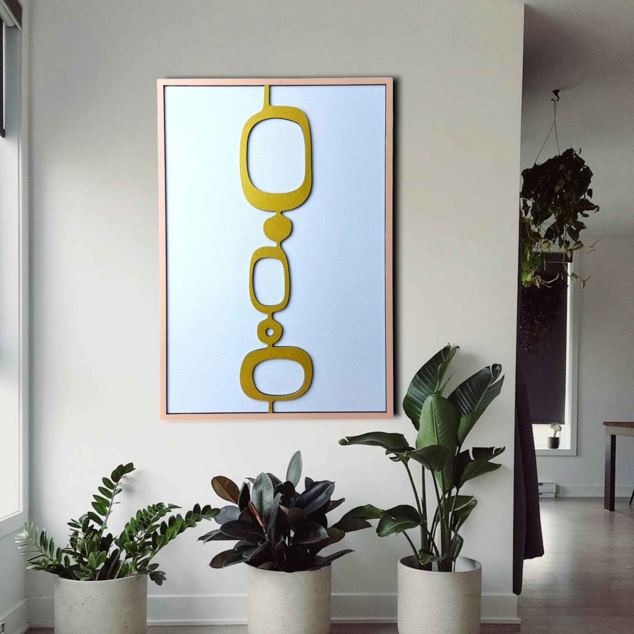 Geometric Wood Wall Art: Mid Century Modern Decor, Customizable Colors