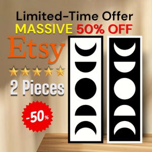 Moon Phases Wooden Wall Art | Minimalist Lunar Cycle Decor | Modern Boho Moon Phase Wall Hanging for Bedroom or Living Room