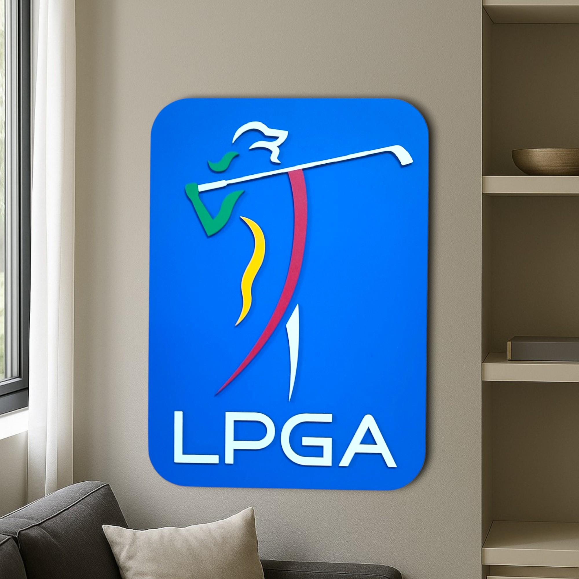 LPGA TOUR Sign Art, Golf Wooden Wall Decor, Sports Logo