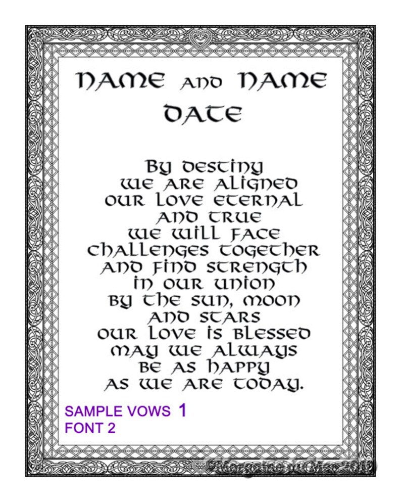 Viking Norse Asatru Custom Handfasting Wedding Vows Print Etsy