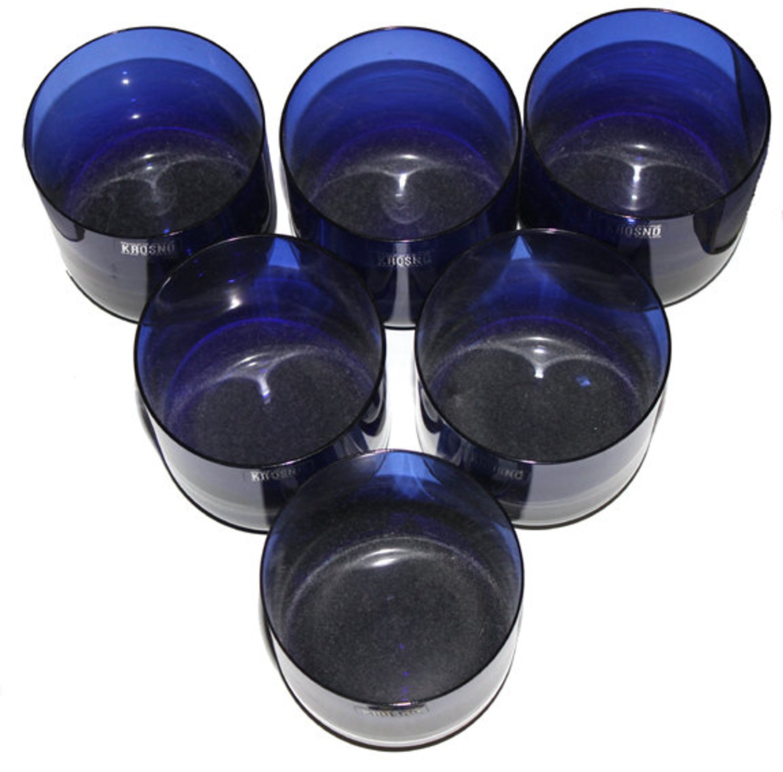 Poland Krosno Cobalt Blue Glassware Set Handblown Barware Etsy