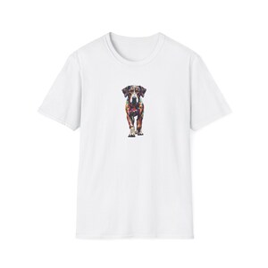 Catahoula leopard dog on white shirt