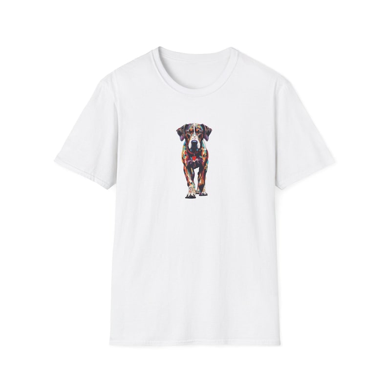 Catahoula leopard dog on white shirt