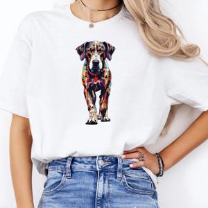 Catahoula leopard dog on white shirt