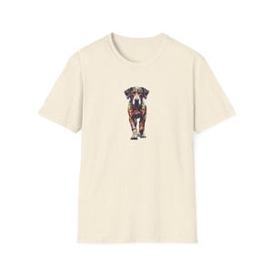 Catahoula leopard dog on ivory shirt