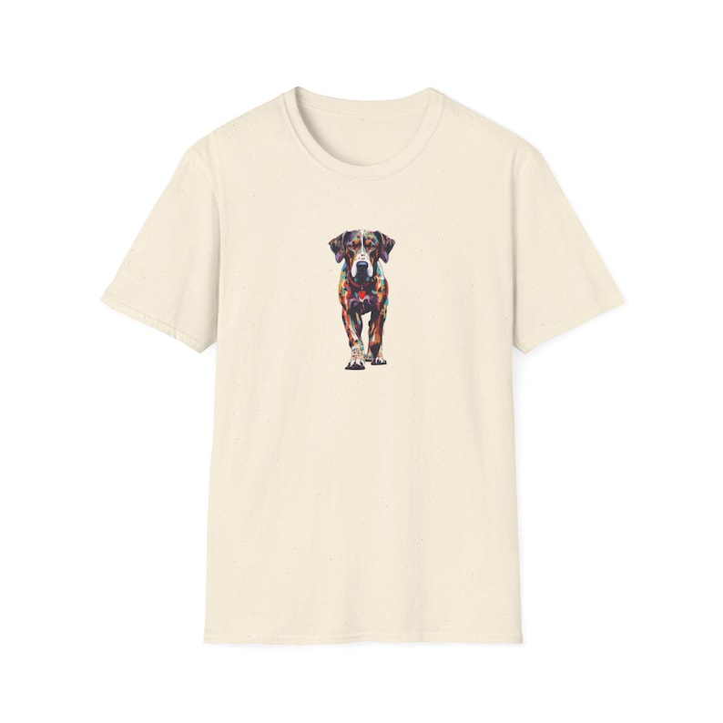 Catahoula leopard dog on ivory shirt