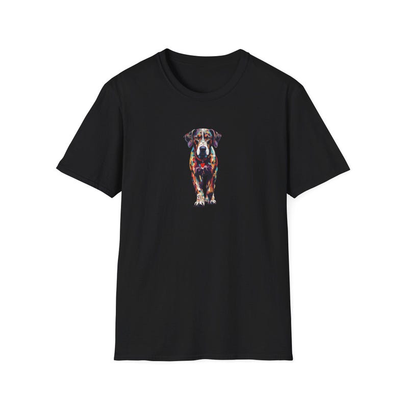 Catahoula leopard dog on black shirt