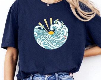 Sunshine Waves Graphic T-shirt: Ocean Lover, uniseks T-shirt