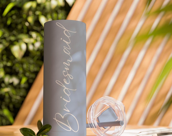 Bridesmaid Gift | Bridesmaid Proposal Gift | Personalized Bridesmaid Gift | Bridal Gift | Bridesmaid Tumbler With Straw | Maid Of Honor Gift