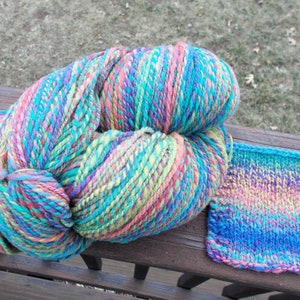 Handspun Yarn, DK/Light Worsted Weight, Multi Color Yarn, Knitting Supply, Crochet Supply, Weaving Supply, 340 Yard, Ashland Bay Targee Yarn
