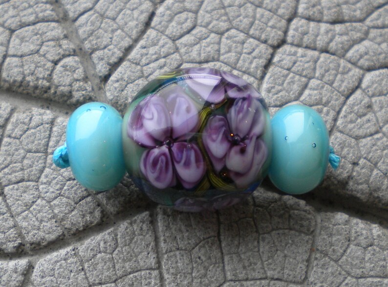 floral lampwork lampwork pendant bead glass flower bead sra lampwork lampwork purple bead lampwork headpin lampwork Lampwork Focal