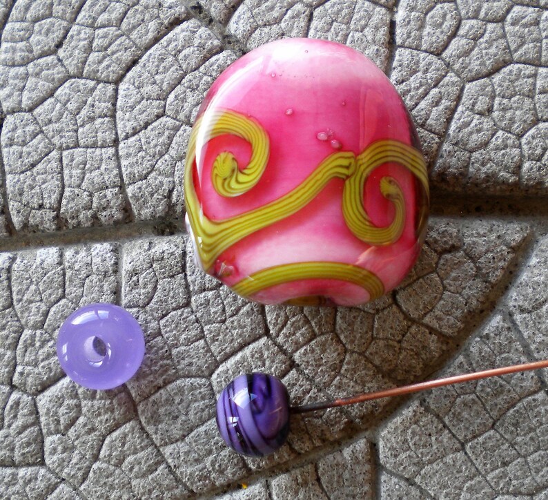 floral lampwork lampwork pendant bead glass flower bead sra lampwork lampwork purple bead lampwork headpin lampwork Lampwork Focal