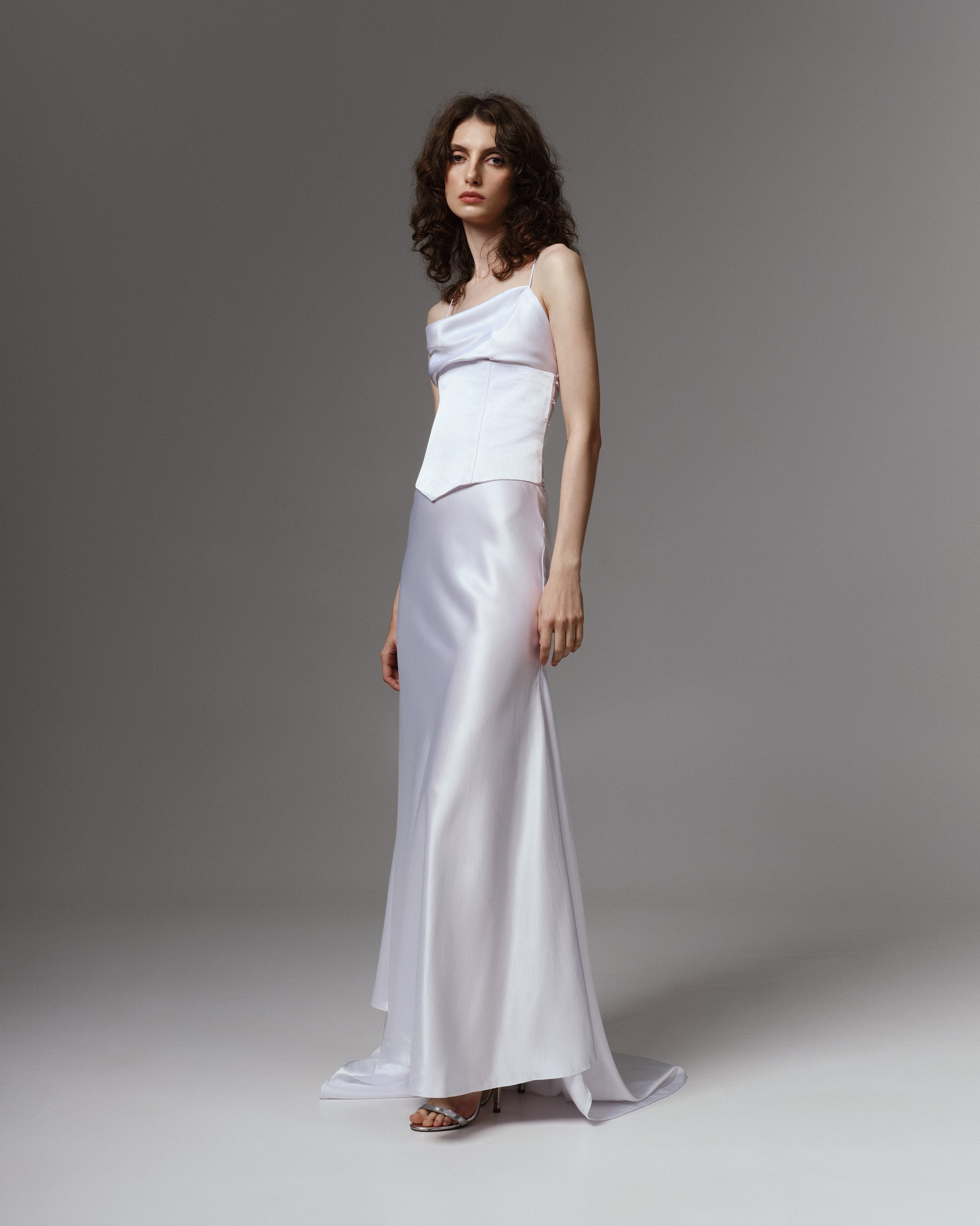 corset satin slip dress 7483 Satin Corset Dress