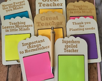 Portanotas de madera para profesores: organizador de escritorio de regalo