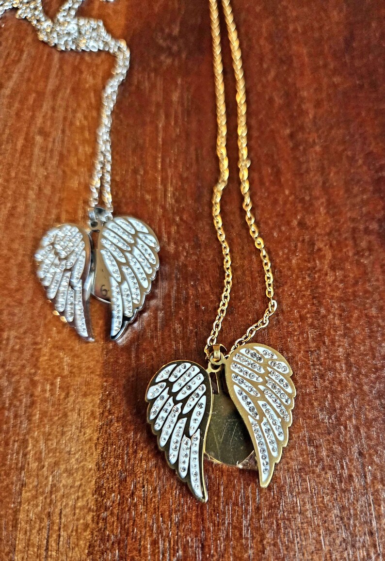 Collar conmemorativo Ala de Ángel, Mensaje Grabado Oculto, Joyería en Memoria de un Ser Querido, Regalo de Condolencia, Pérdida de un Ser Querido, Regalo de Recuerdo Personalizado imagen 8