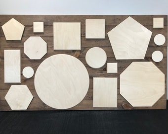 Formas de madera cortadas a medida