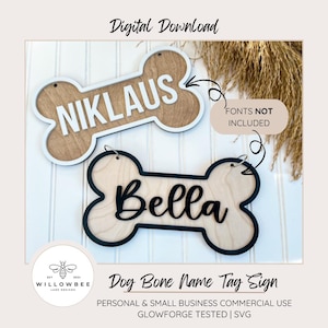 Hundeknochen Namensschild SVG