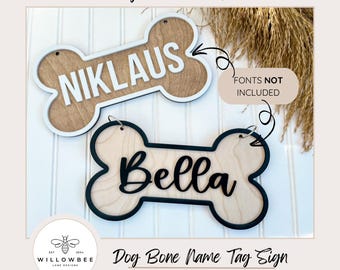 Dog Bone Name Tag SVG