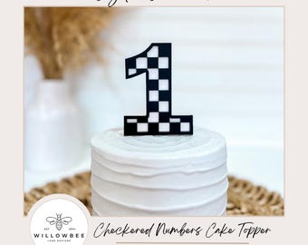 Checkered Numbers Cake Cupcake Toppers | Digital Download | SVG | Laser Cutting File