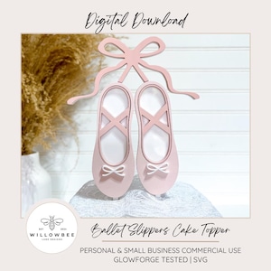 Décoration pour gâteau de ballet ; Chaussons de danse Cake Topper SVG