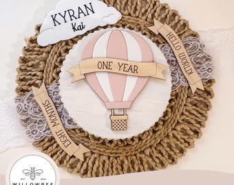 Hot Air Balloon Milestone SVG | Monthly Milestone Photo Props