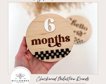 Checkered Milestone Rounds | Rad Milestones | Baby Milestones