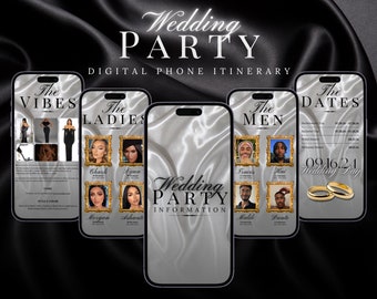 Plantilla de itinerario de fiesta de bodas, cronograma del día de la boda, cronograma de la boda, cronograma de la fiesta de bodas, itinerarios de boda, planificador de fiesta nupcial