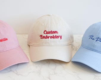 Personalized Embroidered Hat, Embroidered Logo Baseball Hat, Embroidered Text Hat, Party Hat, Neutral Baseball Hat, Single Hat