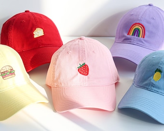 Embroidered Baseball Hat, Cotton Twill Cap, Retro Style, Custom Text, Unisex Fit