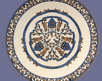 CITY OF LEEDS School Commemorative China Plate 1885-1985 Centenary Designed by Cyril Walshaw A.D.T. Head Art Teacher. Historical Memorabilia