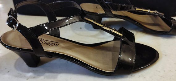 knee length dresses for ladies The Parisian Black Patent Leather T-Strap Platform Heel Women Sandal [EU-35 & US-5] main image 0