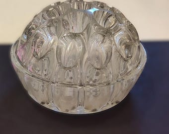 GLASS FLOWER FROG Vintage Made In England 19 Hole Paintbrush/Pen Holder/Paper Weight
