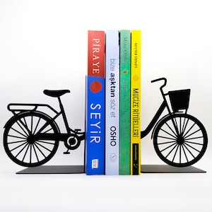 Bicycle Metal Bookends - Perfect for Cyclists | Stylish and Durable Bike Decor - Unique Designs for Your Bookshelf - Book Supports