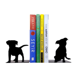 Dog Lovers Metal Bookends - Adorable Pet Decor | Durable and Stylish - Unique Designs for Your Bookshelf - Decorative Book Supports