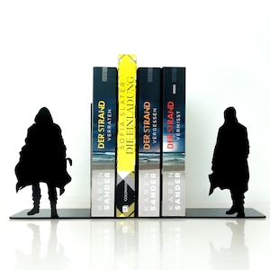 Shadow Warrior Metal Bookends - Perfect for Your Bookshelf or Desk – Unique Decor – Perfect Gift for Game Lovers - Book Accessories