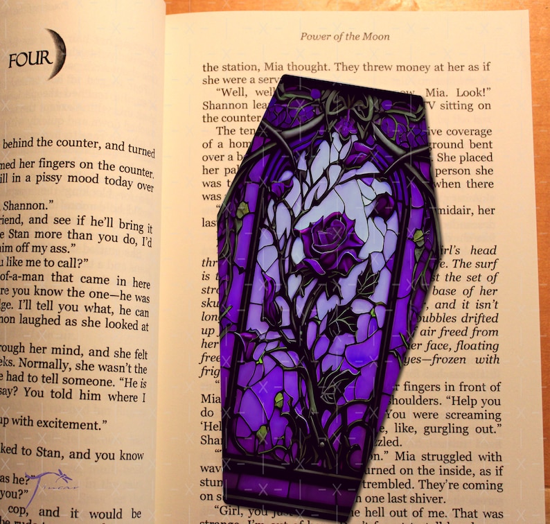 Stained Glass Purple Rose Coffin Gothic Vibes Etsy