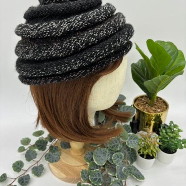 Beehive Beanie - Super Stretchy Knit Hat - Made with Variegated Washable Acrylic Yarn